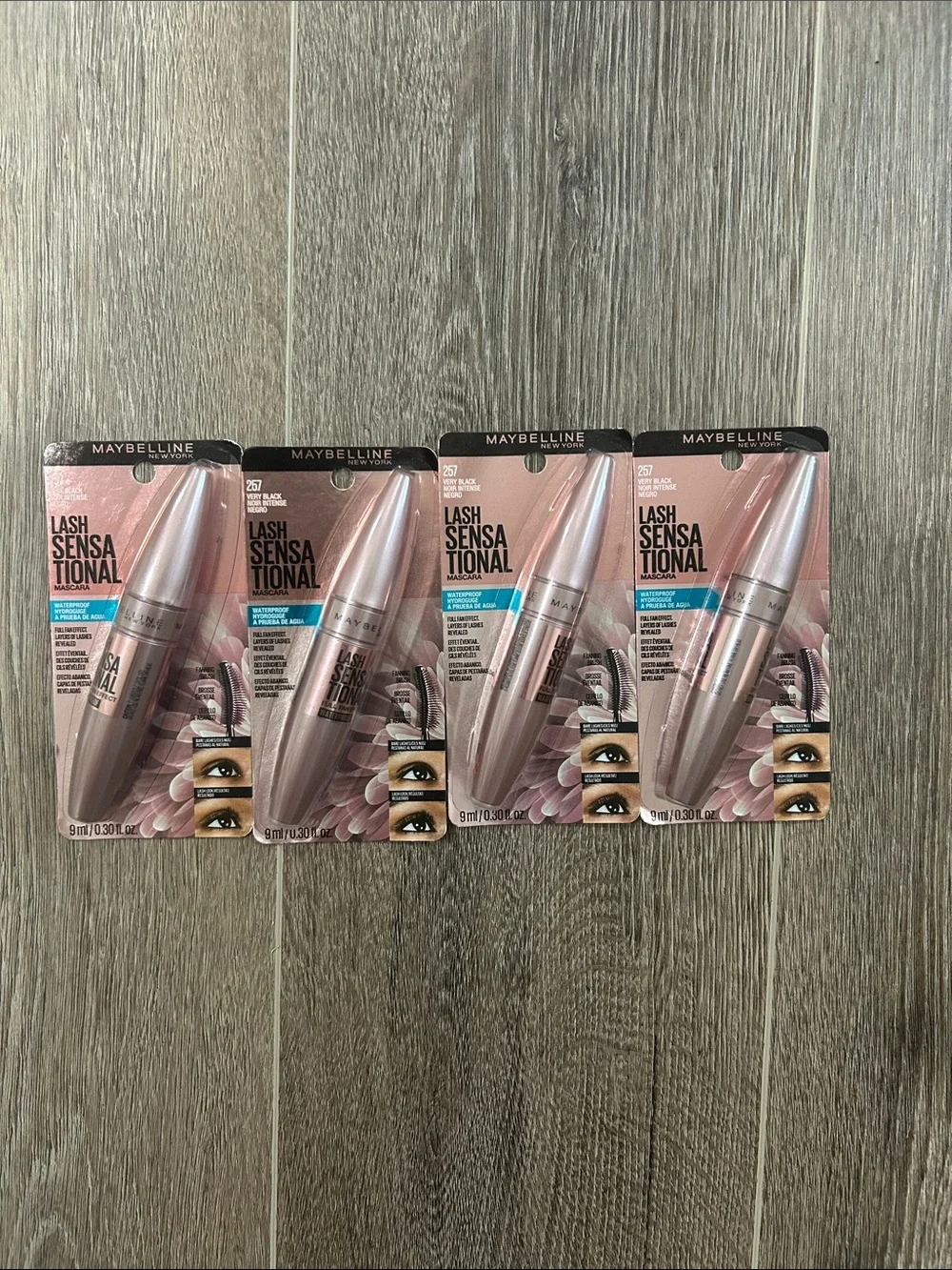 4X Maybelline Lash Sensational Waterproof Mascara #257 very black ( Firm price )